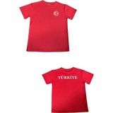 Senson Türkiye Tişört Unisex Kırmızı %100 Pamuk Nefes Alabilir Kumaş Modern Tasarım Günlük Kullanım - 140 cm
