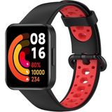 Senson Xiaomi Redmi Watch 2 Spor Delikli Kordon (Saat Değildir) - Siyah-Kırmızı