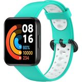 Senson Xiaomi Redmi Watch 2 Spor Delikli Kordon (Saat Değildir) - Turkuaz-Beyaz
