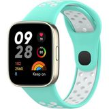 Senson Xiaomi Redmi Watch 3 Spor Delikli Kordon (Saat Değildir) - Turkuaz-Beyaz