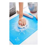 Sensoria Silikon Büyük Boy Hamur Açma Matı Hamur Matı Ölçekli Hamur Açma Altlığı 65x45 Cm