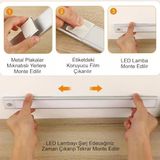 Sensörlü Alüminyum Usb Şarjlı Led Gece Lambası, 3 Renk Kısılabilir, Mutfak Dolap Tezgah Için (60 Cm)