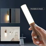 Sensörlü Usb Şarjlı Mıknatıslı Taşınabilir Duvar Aplik Masa Lambası Ahşap Görünümlü Gün Işığı (5639)