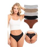 Sensu Brazilian Arkası Dantelli Külot 5'li Paket Seti, M, KTS2014, MODEL3, kadın