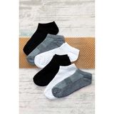 Sensu File Örgü Unisex Patik Çorap Siyah - Beyaz - Gri 6'lı Set Yüksek Kaliteli Malzeme CRP2162 - 39 - 42