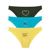 Sensu Kadın Baskılı Slip Külot 3'Lü Paket Set Kts1104,Çok Renkli M