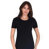 Sensu Kadın Bisiklet Yaka Basic T-Shirt Siyah Renk Tsr1005,Renkli M