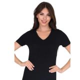 Sensu Kadın Bisiklet Yaka Basic T-Shirt Siyah Renk Tsr1005,Renkli Xl