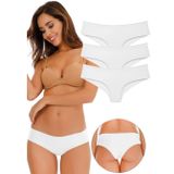 Sensu Kadın Brazilian Panty Lazer Kesim Külot 3'Lü Paket Set Beyaz - Kts2113.,Beyaz L/Xl