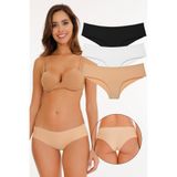 Sensu Kadın - Brazilian Panty Lazer Kesim Külot 3'Lü Paket Set Karışık,Karışık M