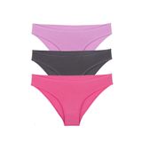 Sensu Kadın Düz Slip Model Külot 3'Lü Paket Set Kt1105,Renkli M
