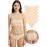 Sensu Kadın Günlük Pamuklu Külot Ten Bikini Model 5'li Paket KTS1058