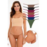 Sensu Kadın Ipli Brazilian Tanga 7'Li Külot Set Karışık Renkler Kts3022,Karışık L