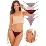Sensu Kadın Ipli Dantelli Tanga 5'Li Külot Set Karışık Renkler Kts3062 -Model-5