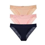 Sensu Kadın Lazer Kesim Dantelli Slip Külot 3'Lü Paket Set - Kts3101,Model2 S