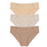 Sensu Kadın Lazer Kesim Dantelli Slip Külot 3'Lü Paket Set - Kts3101,Model3 L