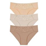 Sensu Kadın Lazer Kesim Dantelli Slip Külot 3'Lü Paket Set - Kts3101,Model3 S