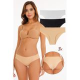 Sensu Kadın Lazer Kesim Dikişsiz Seamless Likralı Külot 3'Lü Paket Set Karışık - Kts2018,Karışık L/Xl