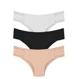 Sensu Kadın Lazer Kesim Dikişsiz Slip Külot 3'Lü Paket Set - Kts3103 (Geniş Kalıp),Çok Renkli S