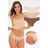 Sensu Kadın Lazer Kesim Dikişsiz Slip Külot 3'Lü Paket Set - Kts3103 (Geniş Kalıp),Model3 Xl