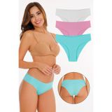 Sensu Kadın Lazer Kesim Düşük Bel Külot 3'Lü Paket Set,2049 Xl