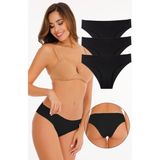 Sensu Kadın Lazer Kesim Külot 3lü Paket Set - Siyah
