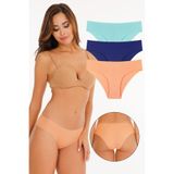 Sensu Kadın Lazer Kesim Likralı Külot 3'Lü Paket Set,Turuncu S/M