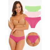 Sensu Kadın Lazer Kesim Likralı Külot 3'Lü Paket Set,Yesıl L/Xl