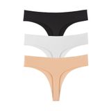 Sensu Kadın Pamuklu Lazer Kesim Tanga Külot 3'Lü Paket Set - Ktt3085Pmk-3,Asorti Xl
