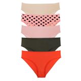 Sensu Kadın Puantiyeli Model Slip Külot 5'Li Paket Set Kts1188,Renkli Xl