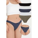 Sensu Kadın Slip Külot Soft Renkler 5'Li Paket Set - Kts2022,Çok Renkli L