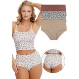 Sensu Kadın Yüksek Bel Lazer Kesim 3lü Külot Set KTS2011 - Leopar