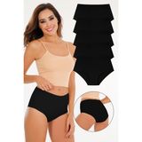 Sensu Kadın Yüksek Bel Lazer Kesim (Beli Lastikli) 5li Külot Set - KTS2035 5-SİYAH - Siyah