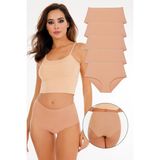 Sensu Kadın Yüksek Bel Lazer Kesim (Beli Lastikli) 5li Külot Set - KTS2035 -5TEN