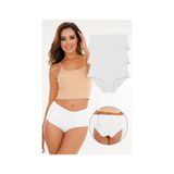 Sensu Kadın Yüksek Bel Lazer Kesim Külot 3 Lü KTS2011 - Beyaz - 2XL