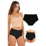 Sensu Kadın Yüksek Bel Lazer Kesim Külot Tekli STK2024 SIYAH 2XL