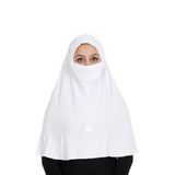 Sensu Peçeli Hazır Türban Pratik Şal Hijab Namaz Örtüsü,Beyaz Standart