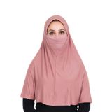 Sensu Peçeli Hazır Türban Pratik Şal Hijab Namaz Örtüsü,Gulkurusu Standart