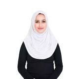 Sensu Tesettür Hazır Türban Pileli Pratik Namaz Örtüsü,Beyaz Standart