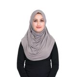 Sensu Tesettür Hazır Türban Pileli Pratik Namaz Örtüsü,Grı Standart