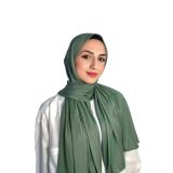 Sensu Tesettür Pratik Geçmeli Hazır Penye Şal, 70 x 180, HZRPNŞAL-2, Yeşil, Kadın