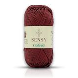 SENSY 100% Merserize Pamuk Örgü İpi, Dantel İpi, Tığ İpi, Giza Mısır Pamuğu Kahverengi Calinia