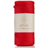 SENSY 2 Mm - 200 gr Polyester Makrome Ipi Kırmızı 230 M Polyester Makrome Ip Supla Ip Ve Çanta Ipliği