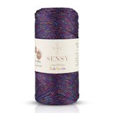 Sensy 2 Mm Multi Sparkle Simli Polyester Makrome İpi (Mor)