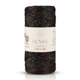 Sensy 2 Mm Multi Sparkle Simli Polyester Makrome İpi (Siyah)
