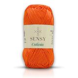 SENSY Calinia 100% Merserize Pamuk Örgü İp, Dantel İpliği, Tığ İpi, Giza Mısır Pamuğu Merserize İp Turuncu