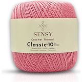 Sensy Classic 10 Tığ İpi 100% Merserize Pamuk Örgü İpi, Dantel İpi, Giza Mısır Pamuğu Dantel İpliği - Bebe Pembe