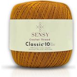 Sensy Classic 10 Tığ İpi 100% Merserize Pamuk Örgü İpi, Dantel İpi, Giza Mısır Pamuğu Dantel İpliği - Hardal