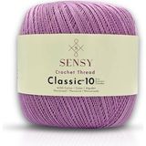 Sensy Classic 10 Tığ Ipi 100% Merserize Pamuk Örgü Ipi, Dantel Ipi, Giza Mısır Pamuğu Dantel Ipliği - Lila