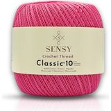 Sensy Classic 10 Tığ İpi 100% Merserize Pamuk Örgü İpi, Dantel İpi, Giza Mısır Pamuğu Dantel İpliği - Pembe